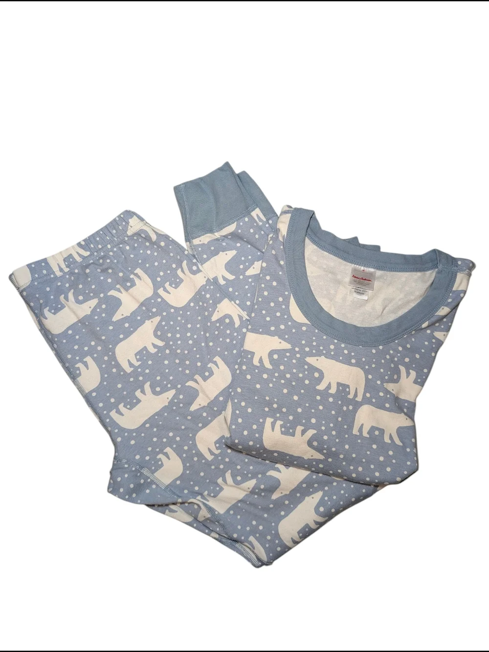 Hanna Andersson MD Organic Cotton Light Blue White Polar Bear Pajama Set